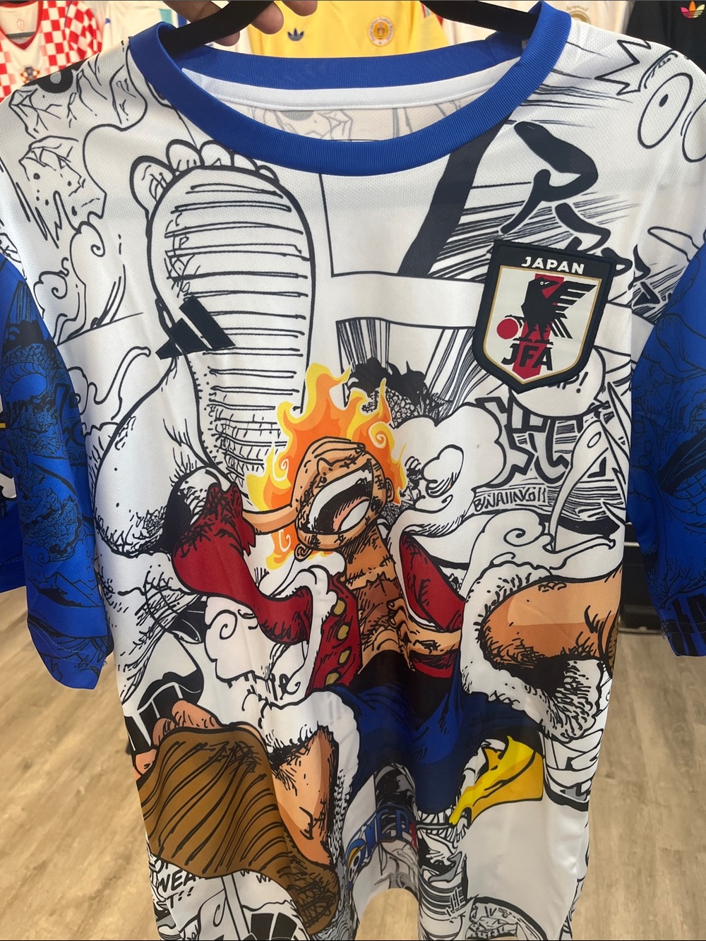 Japan One Piece Jersey Gear 5 Luffy- White & Blue